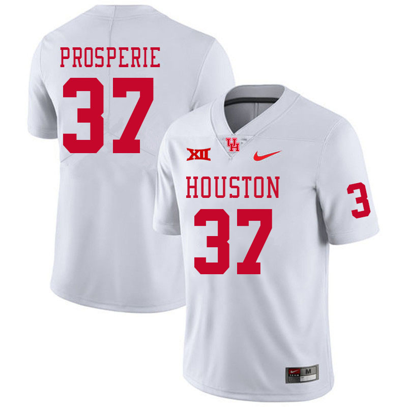 Men #37 Chance Prosperie Houston Cougars College Football Jerseys Stitched Sale-White